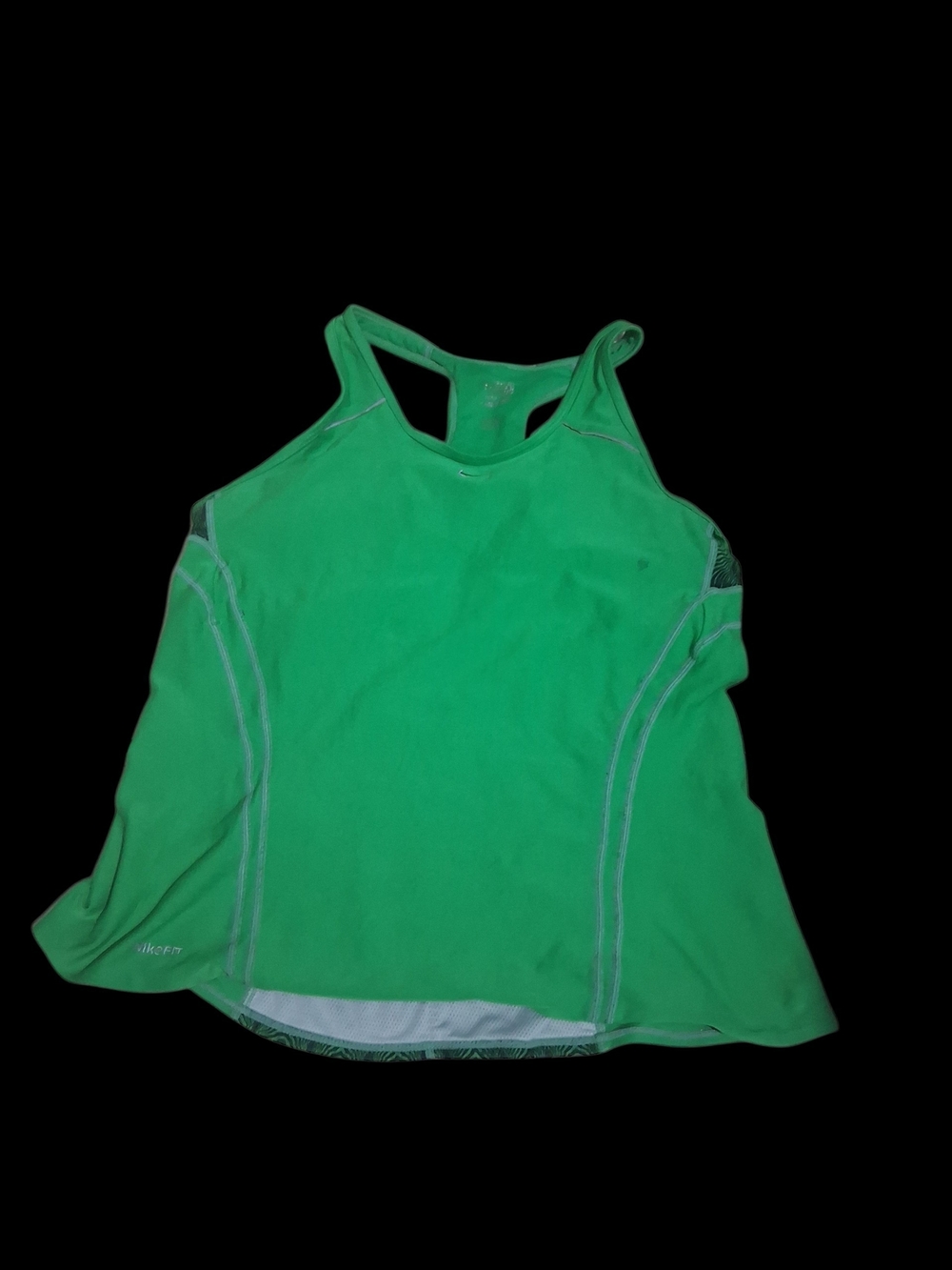 Nike Athletic Pocket Tank Womens  Green Fit Dry Racerback